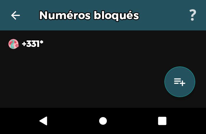 Liste des numéros bloqués